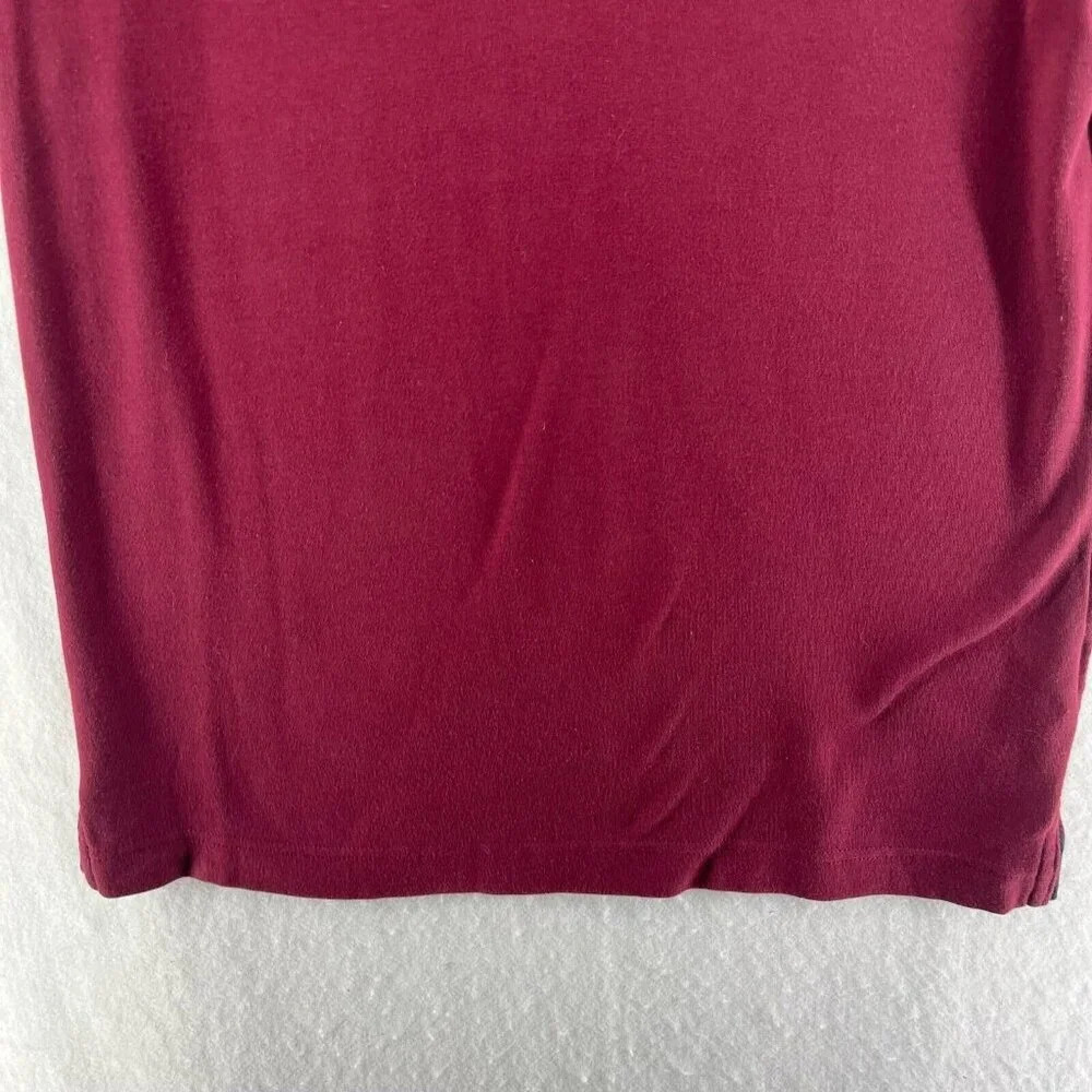Tommy Hilfiger Polo Shirt Men's Sz M Maroon Custom Fit 2-Button Embroidered Logo - Picture 7 of 10